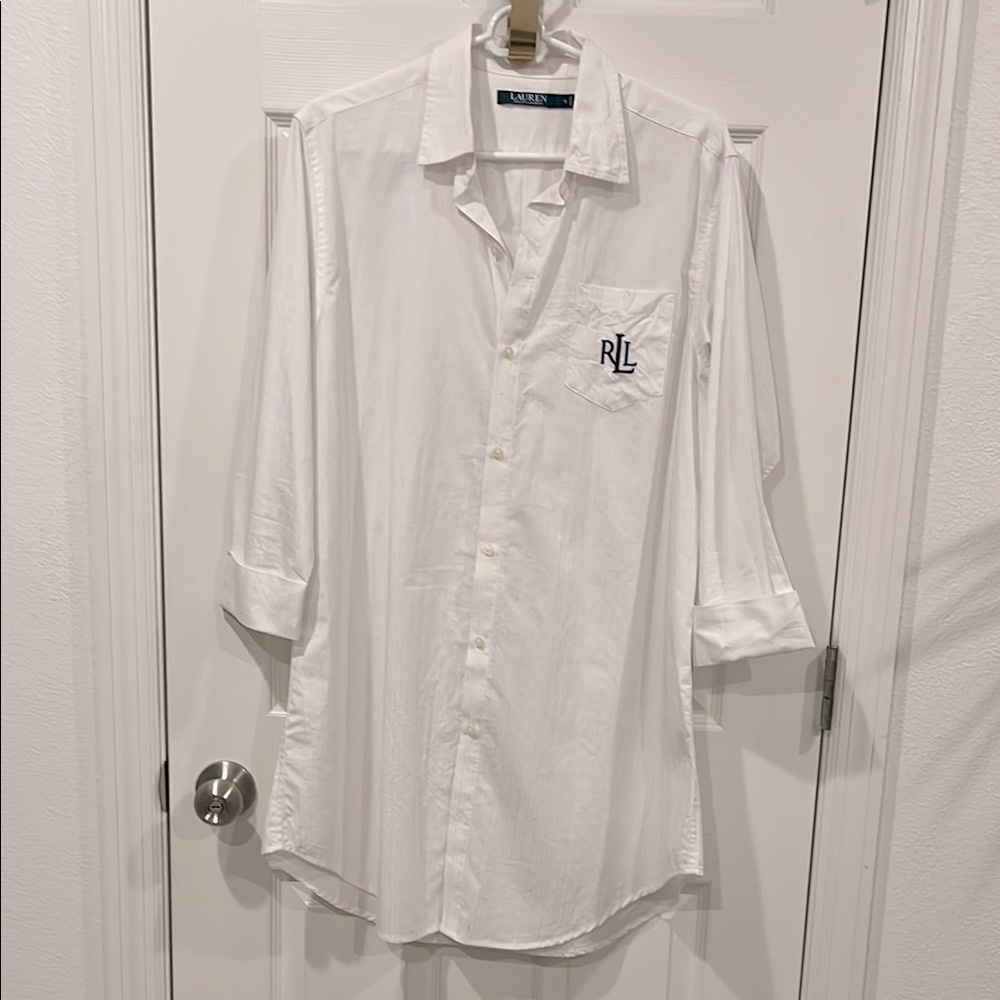 Ralph Lauren White Casual Button Down Shirt with Logo